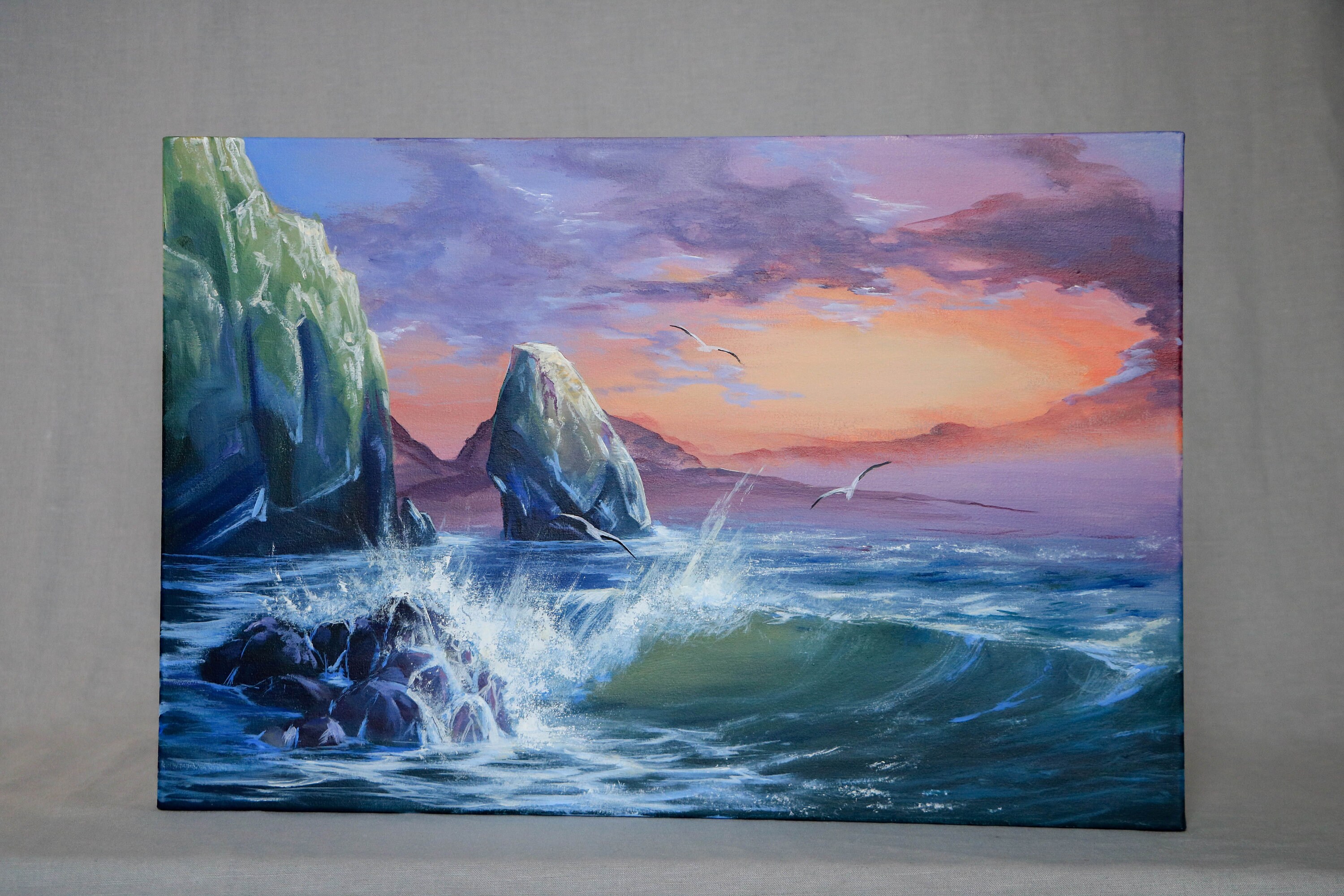 Custom large artwork Ocean art painting Original acrylic | Etsy
