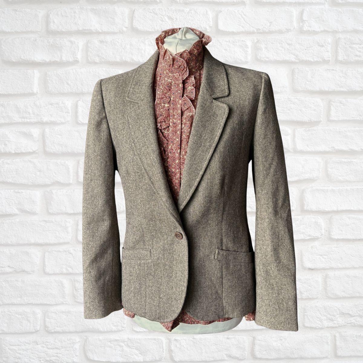 Pendleton, Vintage 80/90s Miss Pendleton Brown/Grey Wool Blazer. Made in USA |Approx UK Size 10