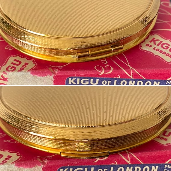 60s powder compact, gold tone with fine spot desi… - image 7
