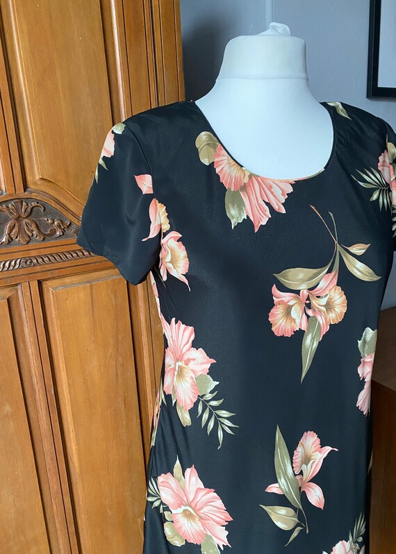 Vintage 90’s black and pink floral mini dress