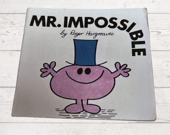 Mr. Impossible by Roger Hargreaves. Original 1970s The Mr Men series. 1976  edition.  Children’s picture story book. Great gift idea