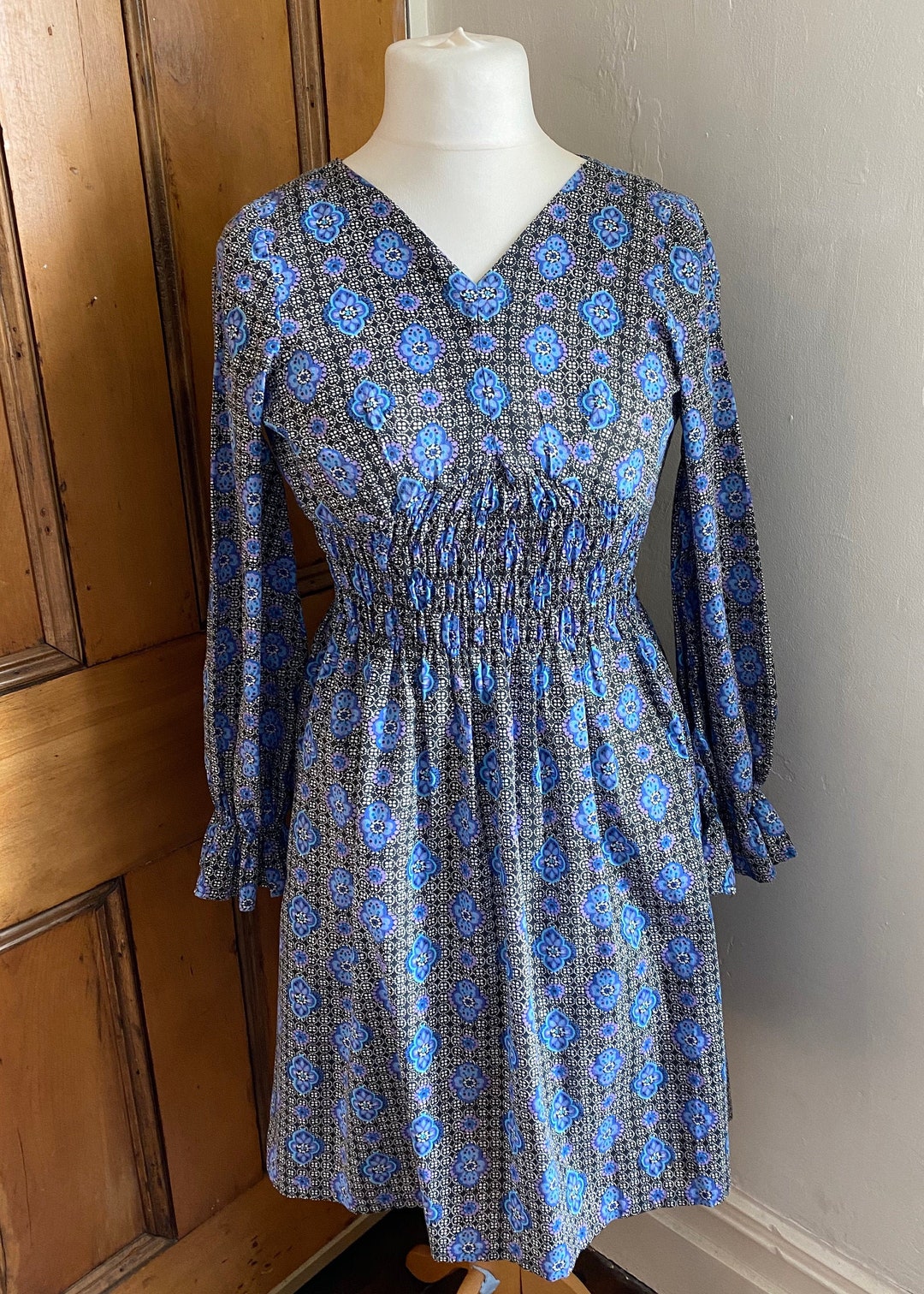 Vintage 1970s Dress Prairie Style Long Sleeved Dress in - Etsy UK