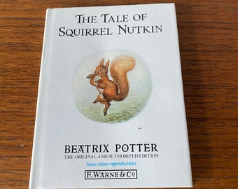 Vintage Beatrix Potter book, The Tale of Squirrel Nutkin. 1987 edition. First  published 1903. Small hardback book. Great gift idea.