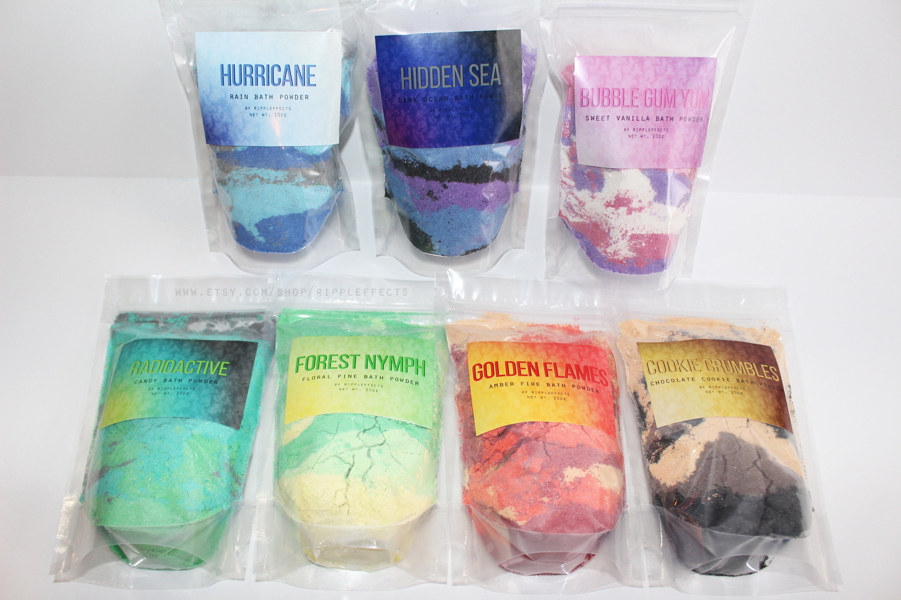 MultiColored Shimmer Bath Bomb Powder 10oz Colorful Etsy