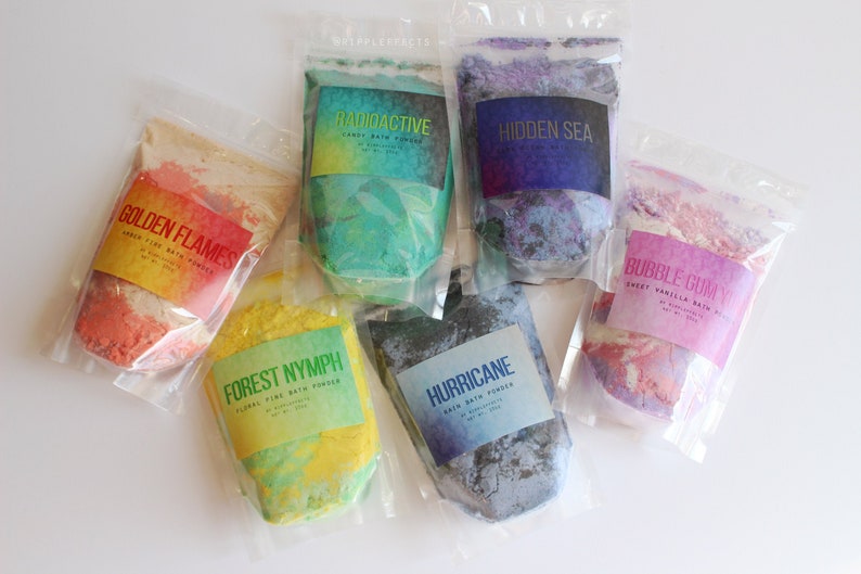 Multicolored Shimmer Bath Powder 10oz Colorful Foaming & Etsy