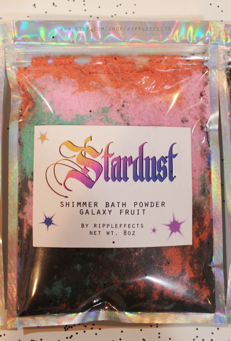 Stardust Shimmer Bath Bomb Powder 8oz Black Vanilla Blue Etsy