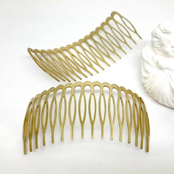 Wide Basic Brass Hair Comb for 16 Teeth Long Curved Brass Comb