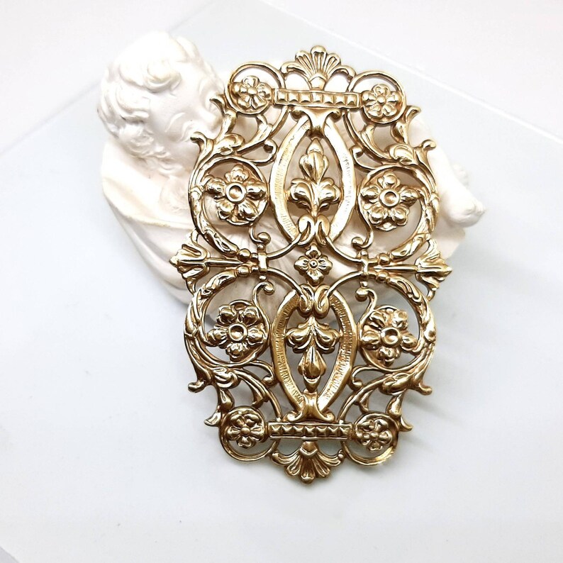 Large Filigree Brass Stamping Large Ellipse European Brass Stamping