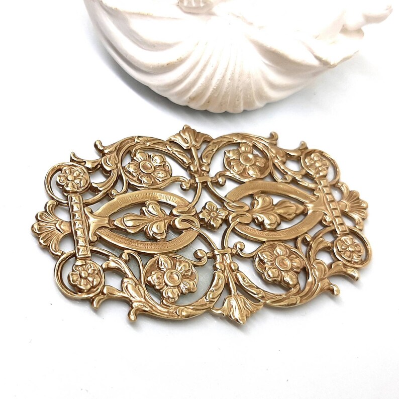 Large Filigree Brass Stamping Large Ellipse European Brass Stamping