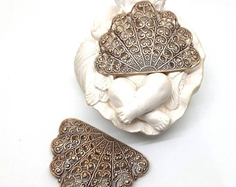 Filigree brass stamping  European brass stamping Jewelry making brass supplies price is for 2 pc.