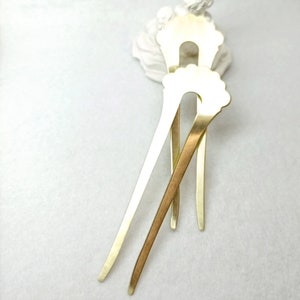 Brass long hair comb Raw brass accessories stamping Set of 2 pc.