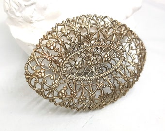 1 pcs. Filigree brass stamping Large ellipse European brass stamping Jewelry making brass supplies decoration for furniture