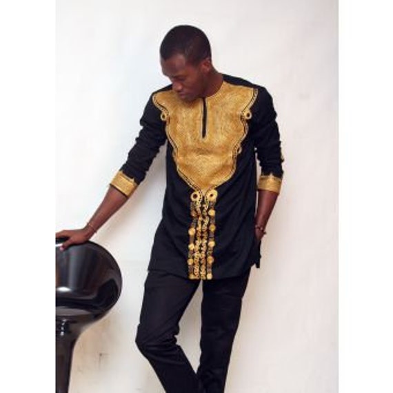 black and gold african attire