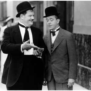 3 x Black and White Laurel & Hardy A4 reproduction posters photo