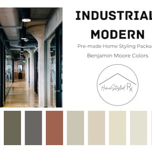 Paleta de colores de pintura industrial moderna prefabricada y paquete de estilo para el hogar