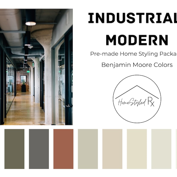 Industrial Modern Pre-Made Paint Color Palette and Home Styling Package