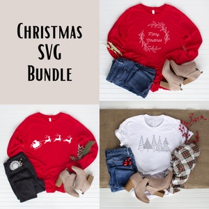 Christmas SVG Bundle (Trees/Santa with Reindeer/Wreath)