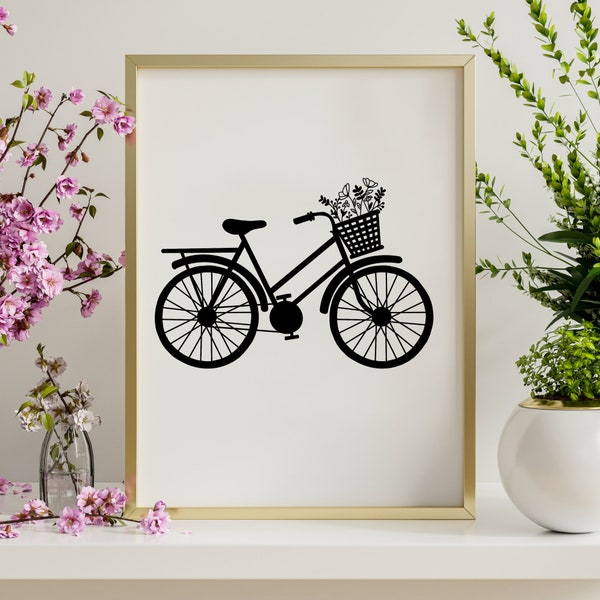 Bicycle Floral Basket SVG/PDF/JPG/png Bundle