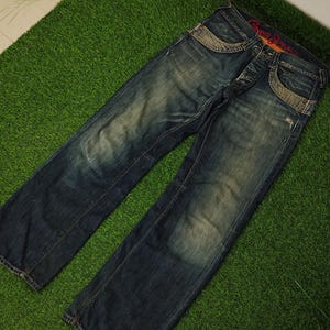 Jean ample Pepe Jeans Clawmark Distress délavé, jambe large Y2k IfsixWasNine Hysterics Evisu Ppfm Tornado Mart Undercover Kapital taille 31