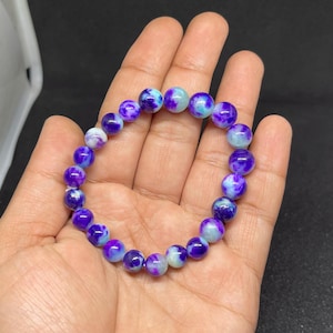 Pink Purple Sugilite Bead Bracelet: Natural Gemstone Jewelry