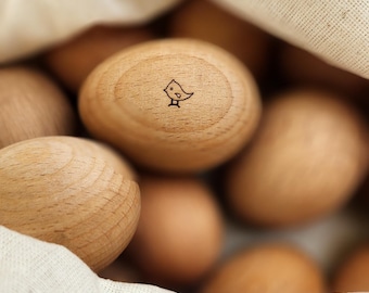 Houten Montessori-eieren | Natuurlijk houten speelgoed voor baby's en peuters