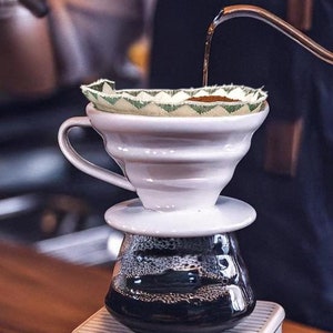 You and Me Couple <3  Embroidered Fabric Dripper Coffee Filter LUNA x 2 - All kind off dripper and filer coffee machine
