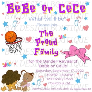 The Proud Family Gender Reveal White BG D.I.Y