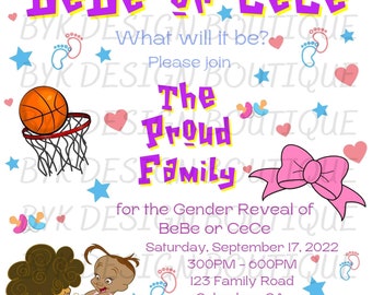 The Proud Family Gender Reveal Blanc BG D.I.Y