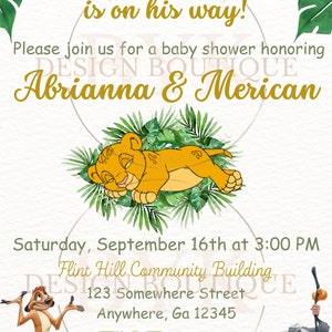 The Lion King Baby Shower D.I.Y with QR Code
