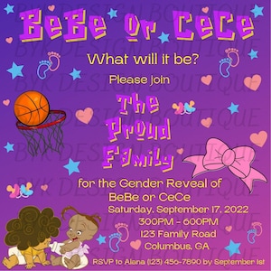 The Proud Family Gender Reveal DIY