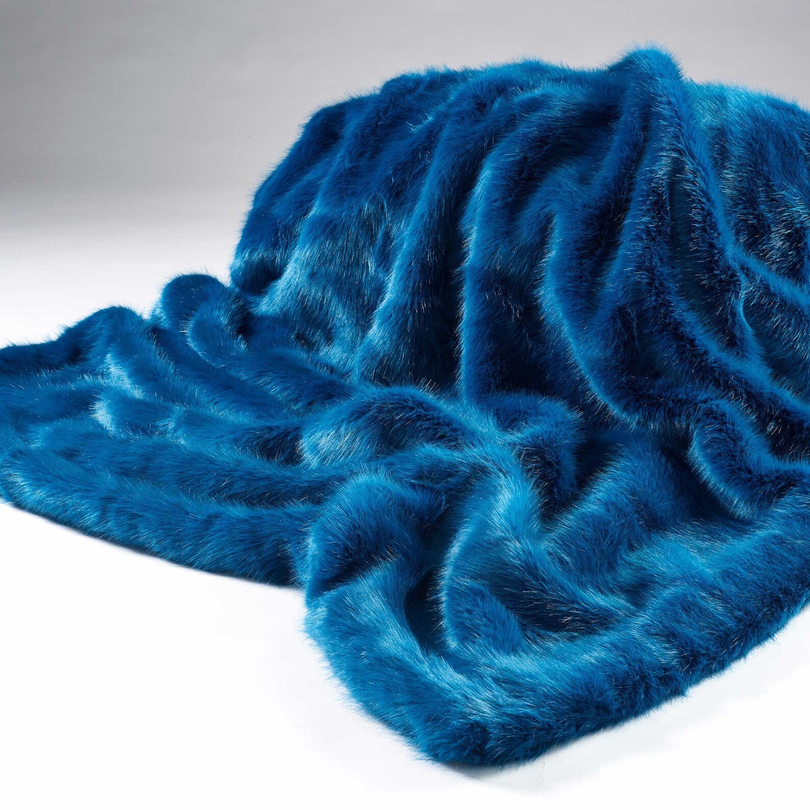Blue Faux Fur Throw Sapphire Large Luxury Throw Bed Etsy