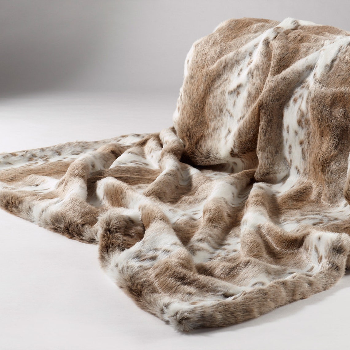 Brown Faux Fur Throw Fallow Deer Large Luxury Throw Bed Etsy