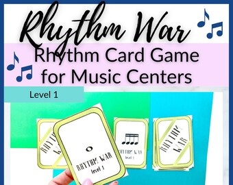 Gioco di carte musicali Rhythm War Livello 1 per lezioni di pianoforte, lezioni di musica homeschool o musica elementare