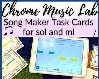 Chrome Music Lab Task Cards for Practicing Sol + Mi in Elementary Music Centers for Piano Lessons Homeschool Music Class or Elementary Music