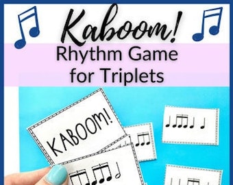 Triplet Kaboom! Rhythm Game for Piano Lessons, Homeschool Music Class, or Elementary Music