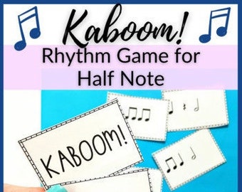 Half Note Kaboom! Rhythm Game for Piano Lessons, Homeschool Music Class, or Elementary Music