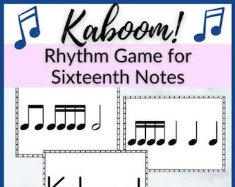 Sedicesima nota Kaboom! Gioco di ritmo per lezioni di piano, lezioni di musica homeschool o musica elementare