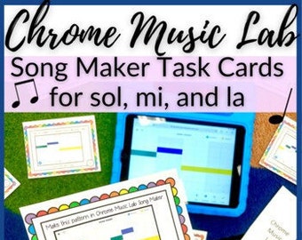 La Chrome Music Lab Task Cards for Practicing in Elementary Music Centers for Piano Lessons, Homeschool Music Class, or Elementary Music