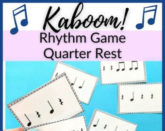 Quarto di riposo Kaboom! Gioco di ritmo per lezioni di pianoforte, lezioni di musica homeschool o musica elementare