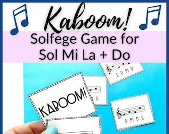 Sol Mi La Do Kaboom! // Printable solfege game for Elementary Music Centers for Piano Lessons, Homeschool Music Class, or Elementary Music