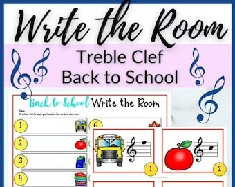 Zurück in die Schule Violinschlüssel Schreiben Sie den Raum für Elementare Musikunterricht für Klavierunterricht, Homeschool Musikklasse oder Elementare Musik