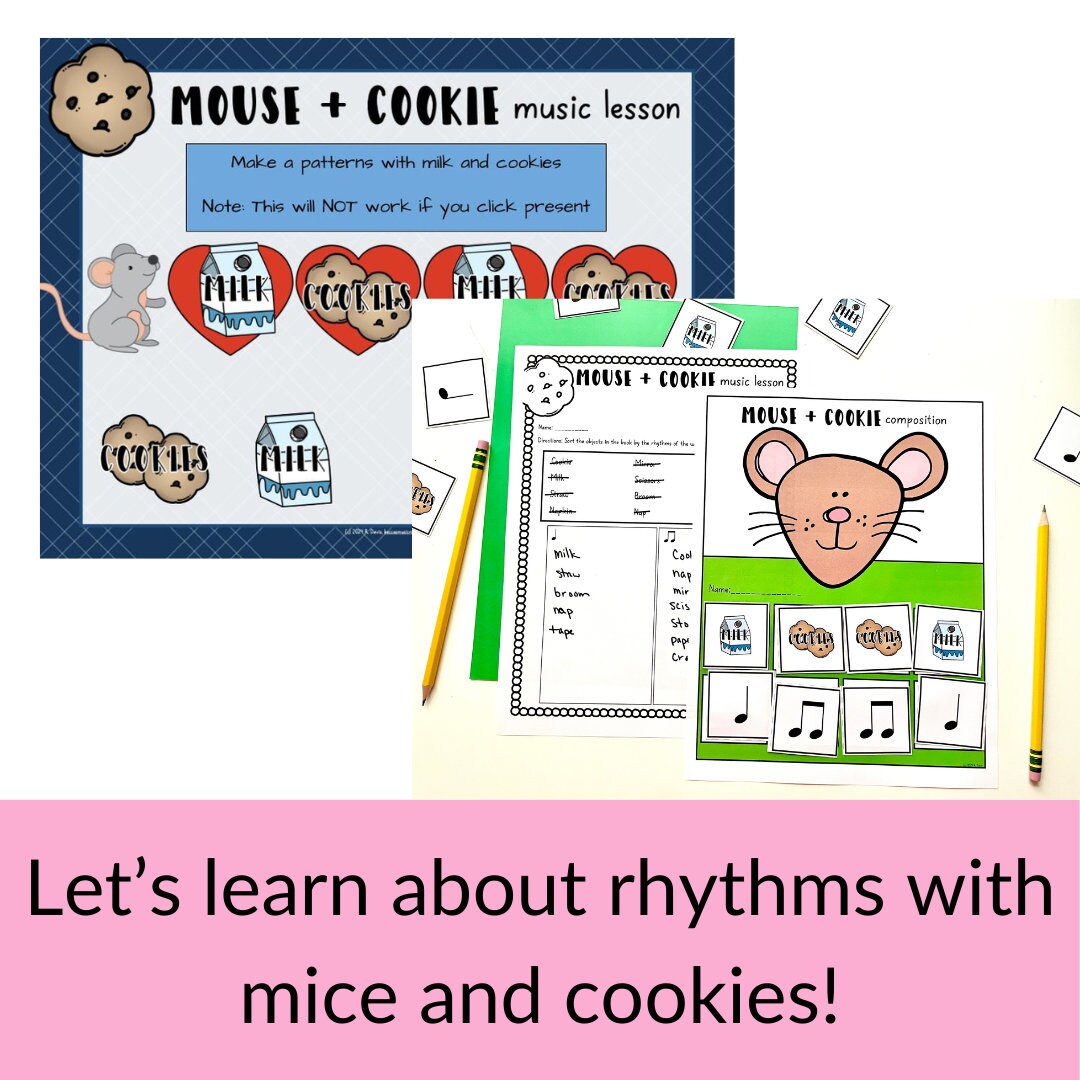 Mouse Cookie Rhythm and Composition Music Lesson for Quarter Notes ...