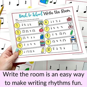 Spring Rhythm Write the Room for Dotted Quarter + Single Eighth Notes ...