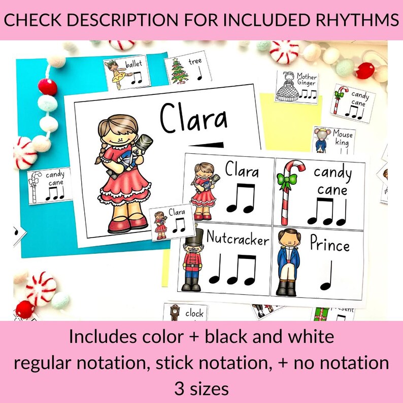 Nutcracker Ballet Printable Rhythm Manipulatives Composition Activity ...