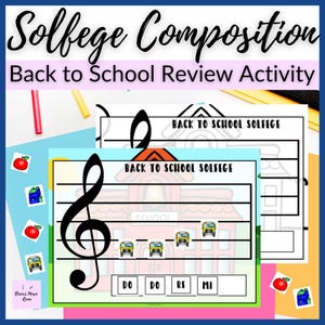 Back to School Solfege Composition Activity for Elementary Music Centers Spring Piano Lessons, Homeschool Music Class