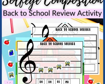 Back to School Solfege Composition Activity for Elementary Music Centers Spring Piano Lessons, Homeschool Music Class