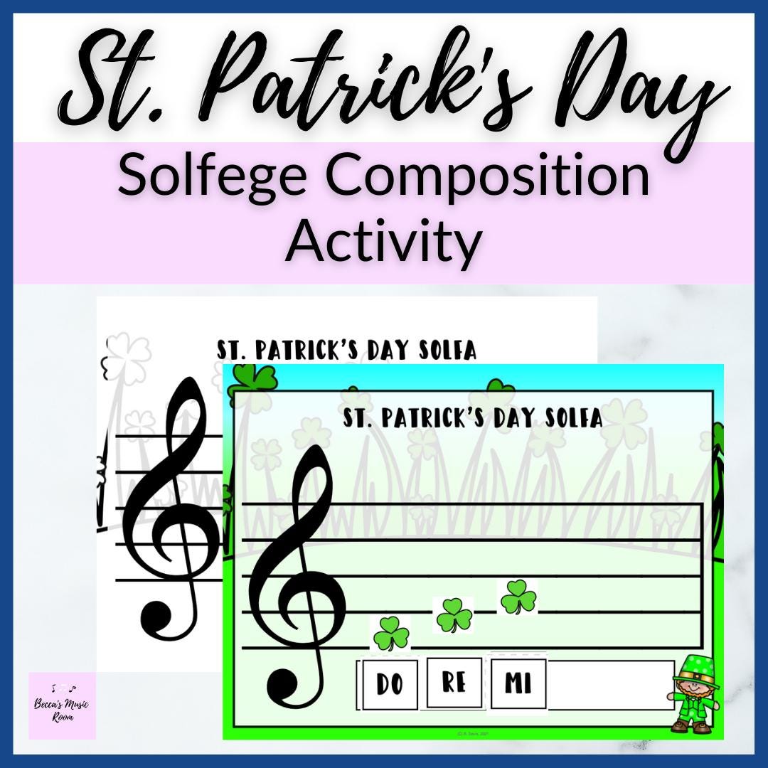 St. Patrick's Day Solfege Composition Activity for Elementary Music ...