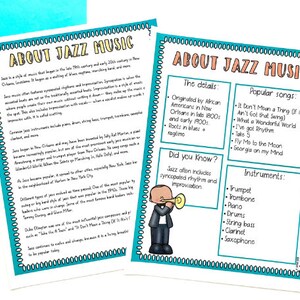 Jazz Printable Activities, Posters, Bulletin Board for Black History ...