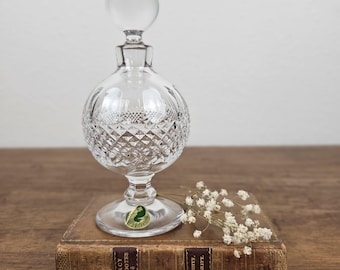 Vintage Waterford Crystal Perfume Bottle Decanter with Stopper | Cut Czech Crystal Vanity Bottle | Elegant Vanity Decor Gift