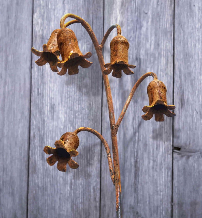 Rusty Metal Bluebells Garden Sculptures / Garden Art Etsy